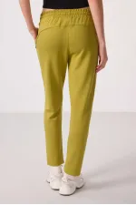 Tommylife Toptan Yumuşak Dokulu Gizli Fermuarlı Dar Paça Kadın Pantolon - 94668 Koyu Hardal