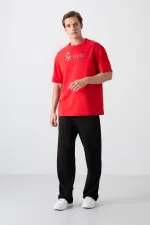 Tommylife Toptan O Yaka Oversize Baskılı Erkek T-Shirt 88344 Fiesta
