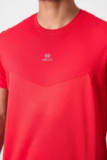 Tommylife Toptan O Yaka Standart Kalıp Aktif Spor Erkek T-Shirt 88391 Kırmızı