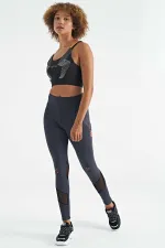 Bustier Tommylife Wholesale noir imprimé dos croisé en tissu scuba coupe slim pour femme - 97273