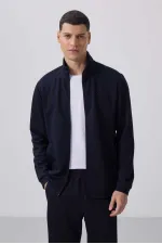 Tommylife Wholesale Textured Surface Comfortable Fit Men's Tracksuit Set 85273 Navy Blue