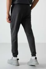Tommylife Toptan Comfort Fit Nakışlı Erkek Jogger Eşofman Alt 82123 Antrasit Melanj