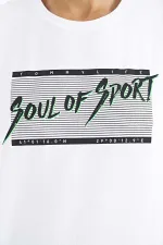 Tommylife Toptan Beyaz Yazı Desen Baskılı Standart Kalıp O Yaka Erkek T-Shirt - 88172