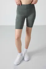 Tommylife Toptan Yüksek Bel Biker Kadın Tayt 91013 Haki