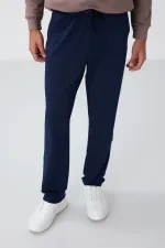 Pantalon de survêtement Tommylife Wholesale Indigo pour homme, avec cordon de serrage, poches, coupe standard, jambe classique - 84682