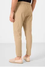 Pantalon chino extensible léger, coupe standard, tissé, Tommylife Wholesale, beige foncé, référence 82177