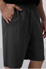 Short chino extensible léger, coupe standard, tissé, Tommylife Wholesale 81290 Anthracite