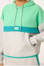 Survêtement à capuche Tommylife pour femme, color block, en gros - 95327