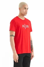 T-shirt homme Tommylife Wholesale Boris, col rond, coupe standard, imprimé, rouge, référence 88206
