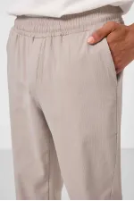 Pantalon chino extensible léger, coupe standard, tissé, Tommylife Wholesale, couleur pierre (réf. 82176).