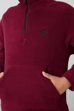 Ensemble de survêtement en polaire à col montant Tommylife Wholesale Serverer Boy, violet, référence 11218