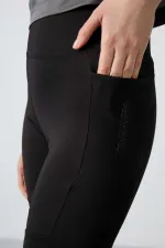 Tommylife Toptan Yüksek Bel Biker Kadın Tayt 91012 Siyah