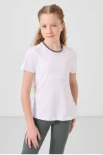 Tommylife Toptan Pamuklu O Yaka Standart Fit Basic İspanyol Paça Kız Çocuk Tayt Takım 75192 Beyaz Haki