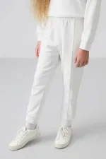 Ensemble de survêtement Tommylife Wholesale pour filles de 3 à 9 ans, col rond, taille oversize, réf. 75145, écru