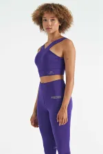 Bustier Tommylife pour femme, coupe ajustée, imprimé logo violet foncé - 97259