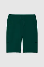 Short homme grande taille Tommylife, coupe décontractée, vert pin, cordon de serrage et poches - 81297