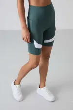 Leggings motardes taille haute Tommylife pour femmes, vert forêt, référence 91012 (vente en gros)