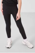 Ensemble de leggings Tommylife Wholesale pour filles, col rond, rayures latérales, coupe standard, noir, réf. 75191