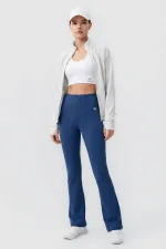 Leggings de sport évasés pour femmes Tommylife Wholesale Parliament, taille haute flexible - 94686 Leggings de sport évasés pour femmes Tommylife Wholesale Parliament, taille haute flexible - 94686