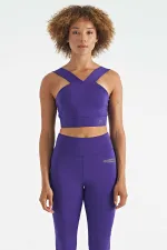 Bustier Tommylife pour femme, coupe ajustée, imprimé logo violet foncé - 97259