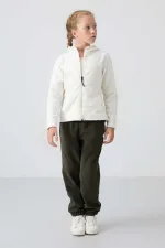 Sweat-shirt à capuche en polaire coupe standard pour filles de 7 à 15 ans, Tommylife Wholesale, référence 75152, écru