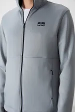 Tommylife Toptan Bran Standart Kalıp Scuba Basic Erkek Eşofman Takım 85199 Gri - Siyah