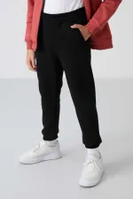 Tommylife Toptan 7-15 Yaş Dik Yaka Erkek Çocuk Eşofman Takımı 11256 Kiremit - Siyah