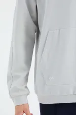 Sweat-shirt homme Tommylife en gros, orné de pierres, col montant, demi-zip et poches - 88278