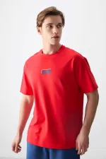 Tommylife Wholesale Crew Neck Oversize Printed Men's T-Shirt 88376 Fiesta