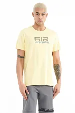 Tommylife Toptan Liam O Yaka Standart Kalıp Baskılı Erkek T-Shirt 88207 Sarı