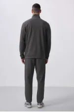Tommylife Toptan Yüzeyi Dokulu Rahat Form Erkek Eşofman Takım 85273 Koyu Gri