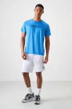 Tommylife Toptan O Yaka Standart Kalıp Aktif Spor Erkek T-Shirt 88385 Saks