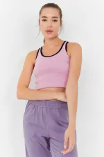 Débardeur court rose basique sans manches à col en U pour femme Tommylife Wholesale - 97162