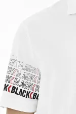 T-shirt homme Tommylife en gros, manches blanches imprimées, col polo, coupe standard - 88240