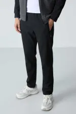 Tommylife Toptan Rahat Kalıp Dik Yaka Klasik Paça Erkek Eşofman Takımı 85113 Antrasit - Siyah