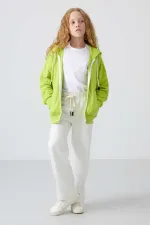 Sweat-shirt à capuche Tommylife pour filles de 7 à 15 ans, coupe standard, vert citron, référence 75149.