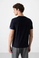 Tommylife Toptan V Yaka Standart Kalıp Basic Erkek T-Shirt 87912 Lacivert
