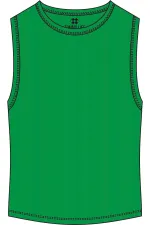 Tommylife Toptan Yeşil Basic Kolsuz O Yaka Kadın Crop Top Atlet - 97204