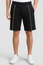 Short basique oversize noir et beige Tommylife pour homme, avec surpiqûres apparentes sur le devant - 81283