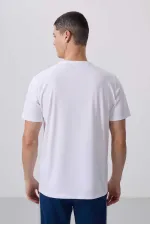 T-shirt basique Tommylife Wholesale à col rond et coupe standard pour homme, référence 87911, blanc