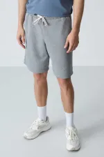 Tommylife Toptan Comfort Fit Basic Erkek Şort 81275 Gri Melanj