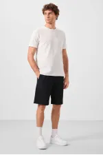 Short chino extensible léger, coupe standard, tissé, Tommylife Wholesale, noir, référence 81289