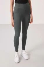 Leggings de performance extensibles en polyester Tommylife Wholesale pour femmes - 94666 Kaki