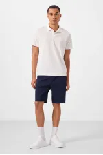 Short chino extensible léger, coupe standard, tissé, Tommylife Wholesale, bleu marine, référence 81293