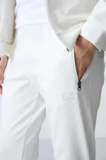 Tommylife Toptan Hugo Rahat Kalıp Jogger Erkek Eşofman Takım 85198 Ekru