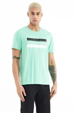 Tommylife Wholesale Donald Trump Crew Neck Standard Fit Printed Men's T-Shirt 88217 Aqua Green