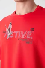 Tommylife Toptan O Yaka Oversize Baskılı Erkek T-Shirt 88344 Fiesta