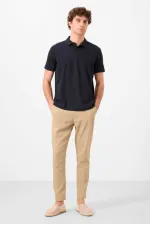 Pantalon chino extensible léger, coupe standard, tissé, Tommylife Wholesale, beige foncé, référence 82177