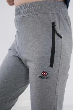 Tommylife Toptan Gri Melanj Erkek Çocuk Jogger Fermuarlı Cep Standart Kalıp Manşetli Eşofman Alt - 64042 Tommylife Toptan Gri Melanj Erkek Çocuk Jogger Fermuarlı Cep Standart Kalıp Manşetli Eşofman Alt - 64042