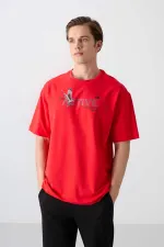 Tommylife Toptan O Yaka Oversize Baskılı Erkek T-Shirt 88344 Fiesta